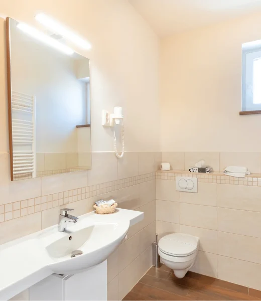 apartmanon belül felszerelt fürdőszoba